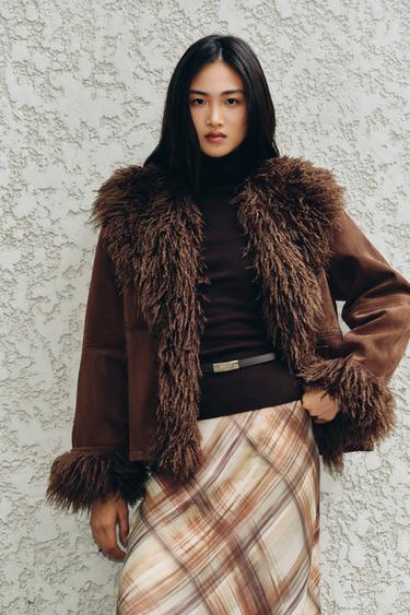 DOUBLE-FACED FAUX FUR JACKET - Brown by Zara
