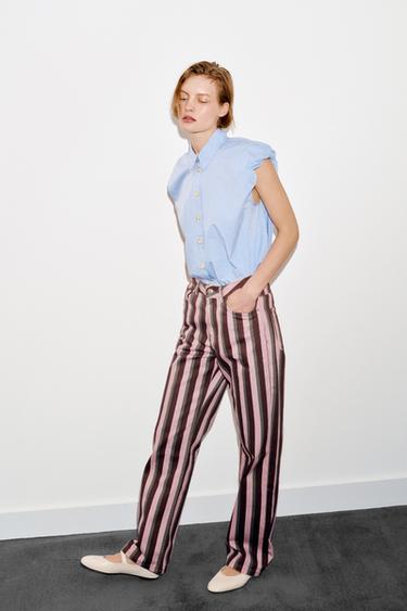 Z1975 STRAIGHT STRIPED MID-RISE JEANS - striped by Zara - Image 0