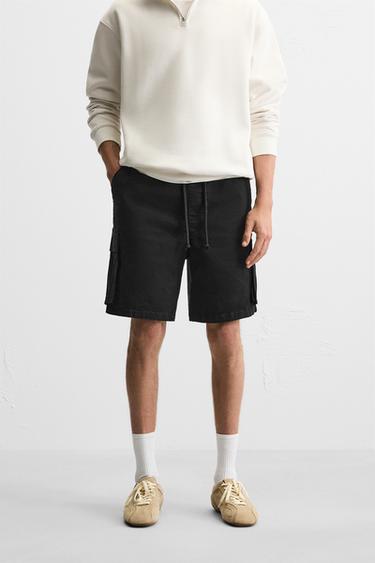 CARGO BERMUDA SHORTS - Black by Zara