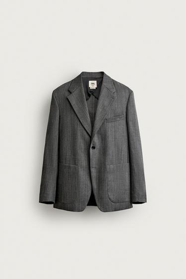 100% WOOL RELAXED FIT SUIT BLAZER - Anthracite grey by Zara