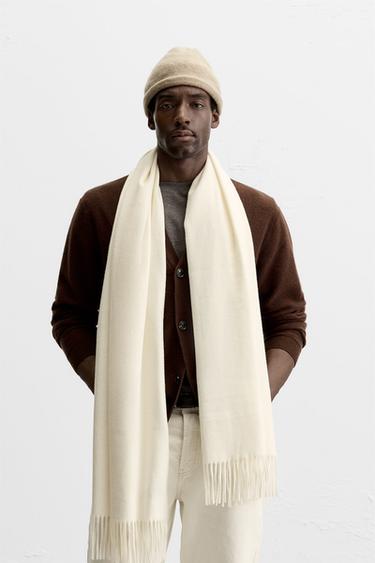 FRINGED SCARF - Ecru by Zara - Image 0