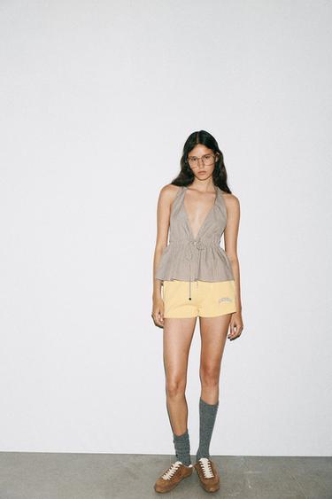 CONTRAST LEATHER TRAINERS - Brown by Zara