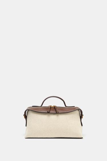 CANVAS OBLONG CITY BAG - Ecru by Zara