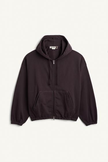 OVERSIZE HOODIE SWEATSHIRT - Burgundy by Zara