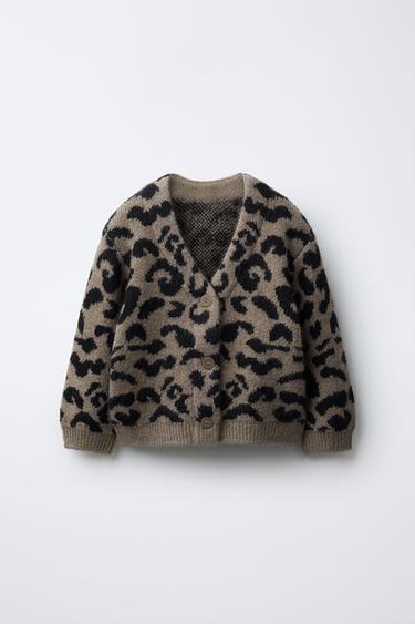 ANIMAL PRINT CARDIGAN - camel by Zara