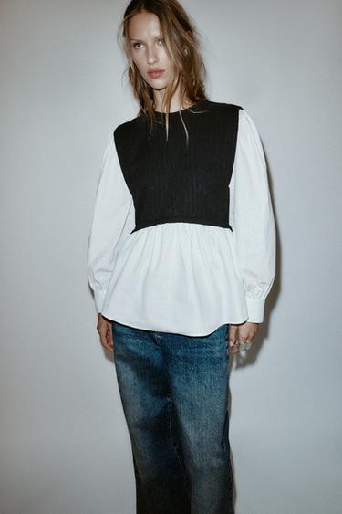POPLIN BLOUSE - Black by Zara