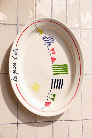 SUMMER STONEWARE SERVING DISH | DIEGO NINE - Red by Zara
