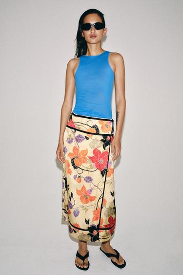 ZW COLLECTION FLORAL PAREO SKIRT - Multicoloured by Zara