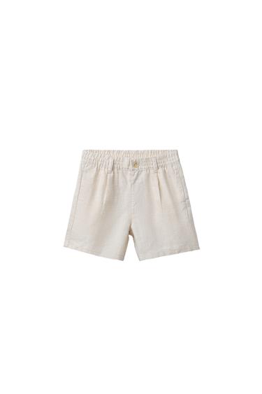 100% LINEN BERMUDA SHORTS - Light beige by Zara
