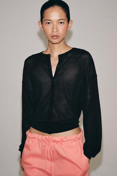 FINE KNIT CARDIGAN - Black by Zara