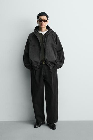 RELAXED FIT TECHNICAL JACKET - Black by Zara
