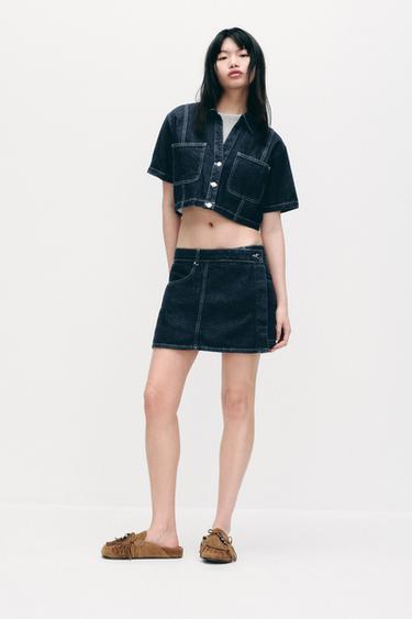 Z1975 SHORT DENIM SHIRT - Blue by Zara