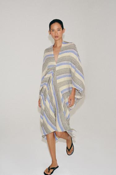ZW COLLECTION STRIPED LINEN BLEND TUNIC - striped by Zara