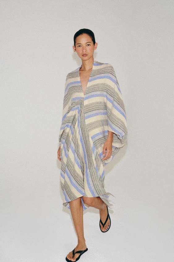 ZW COLLECTION STRIPED LINEN BLEND TUNIC - striped by Zara - Image 0
