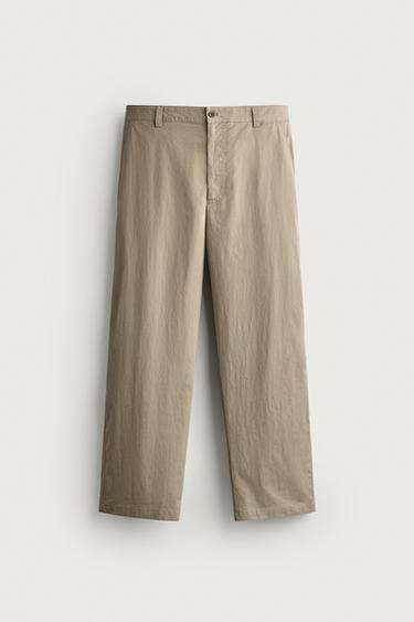 RELAXED FIT DARTED TROUSERS - Sand / Marl by Zara
