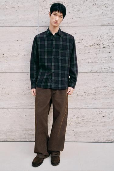 BAGGY FIT CORDUROY TROUSERS - Brown by Zara