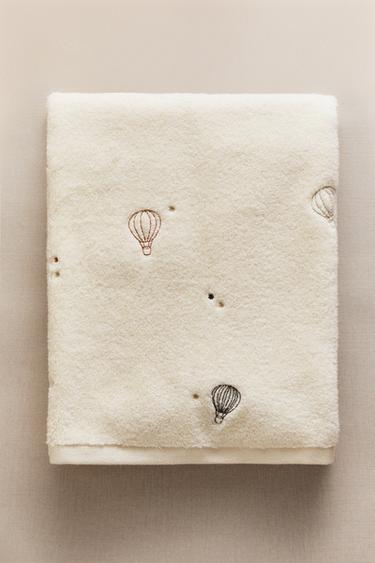 KIDS' TOWEL WITH BALLOONS - Light beige by Zara