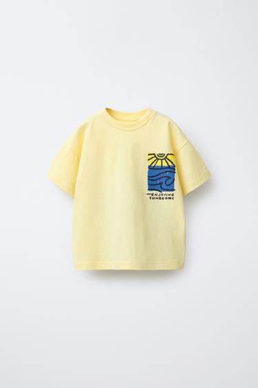 SUN AND SEA PRINT T-SHIRT - Yellow by Zara - Image 0