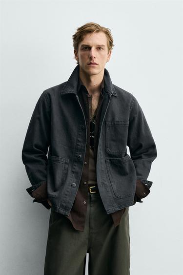 RELAXED FIT OVERSHIRT WITH POCKETS - Taupe grey by Zara