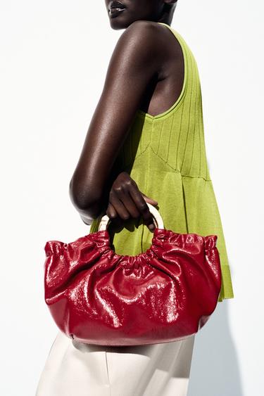 GATHERED HANDBAG - Red by Zara