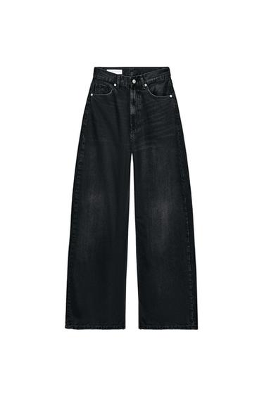 TRF EXTRA WIDE-LEG HIGH-WAIST JEANS - Black by Zara