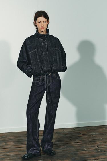 TRF LOW-RISE WIDE-LEG JEANS - Dark indigo by Zara