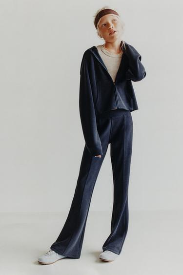 SEAM DETAIL FLARE TROUSERS - Blue by Zara