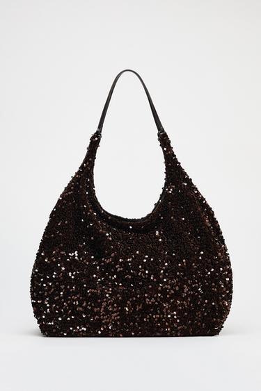 SEQUIN TOTE BAG - Brown by Zara - Image 0