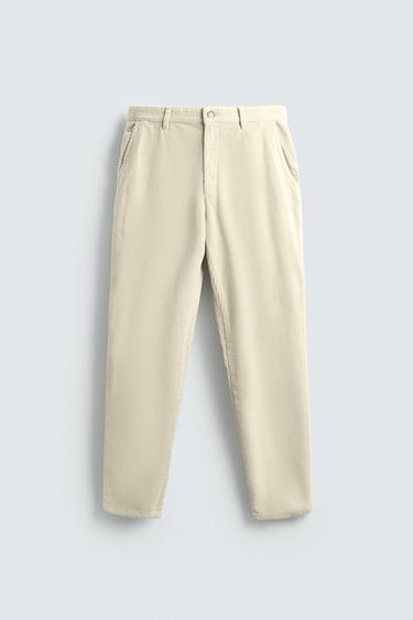 CARROT FIT CORDUROY TROUSERS - Ecru by Zara