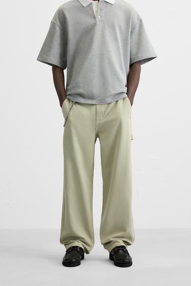 WASHED CARPENTER TROUSERS - Light pistachio by Zara
