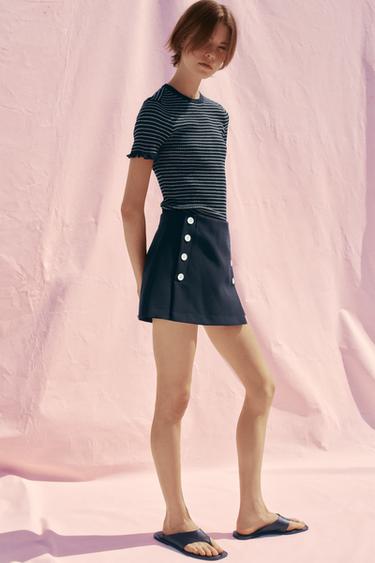 SKORT WITH BUTTONS - Navy blue by Zara - Image 0