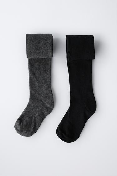 TWO-PACK OF PLAIN TIGHTS - Black by Zara