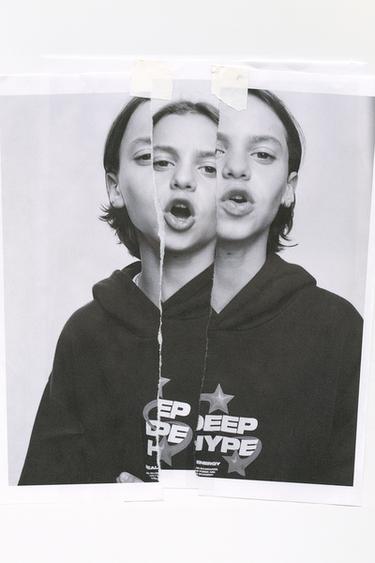 STAR WASHED EFFECT HOODIE - Anthracite grey by Zara