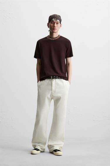 FLARE FIT TROUSERS - Oyster-white by Zara - Image 0