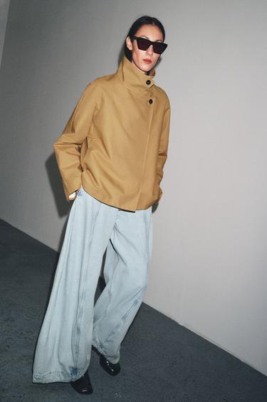 ZW COLLECTION MINIMAL SHORT TRENCH COAT - Caramel by Zara