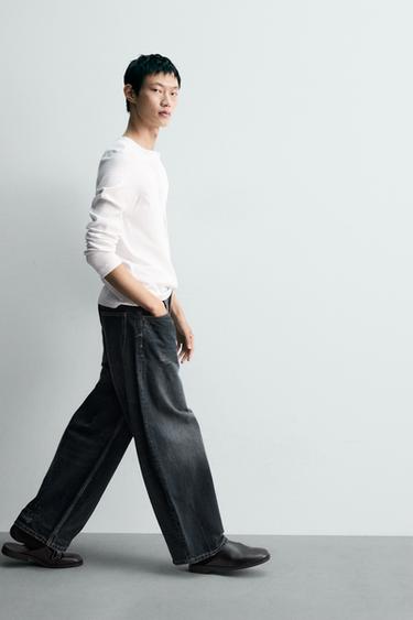 WASHED BALLOON FIT JEANS - Blue / Grey by Zara