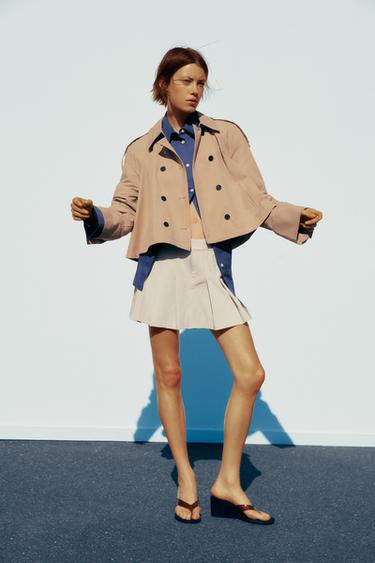 SHORT CAPE TRENCH COAT - Tobacco by Zara - Image 0