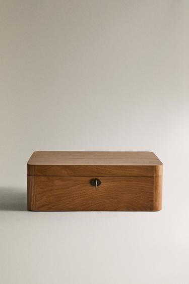 WOODEN JEWELLERY BOX WITH MIRROR - Brown by Zara