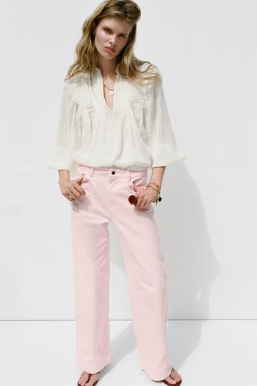 Z1975 HIGH-WAIST WIDE-LEG JEANS - Pink by Zara - Image 0