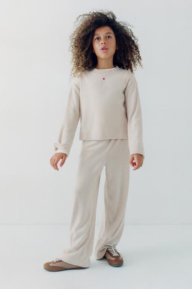 SOFT TOUCH WIDE-LEG TROUSERS - Ecru by Zara