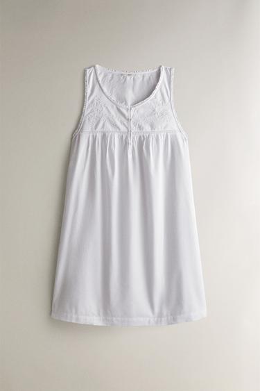EMBROIDERED COTTON NIGHTDRESS - White by Zara