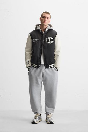 HOODED JACKET WITH PATCHES - Black / White by Zara - Image 0