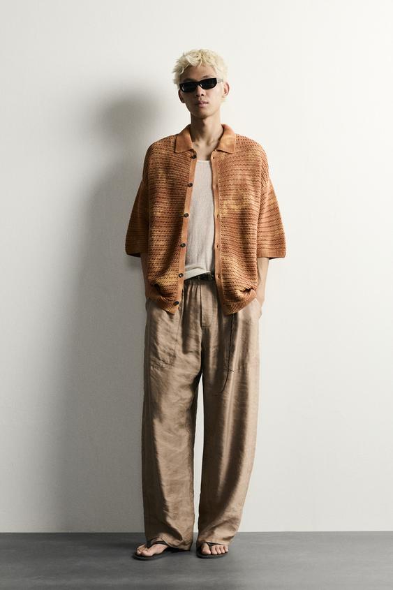 WASHED EFFECT RELAXED FIT KNIT SHIRT - Orange by Zara - Image 0