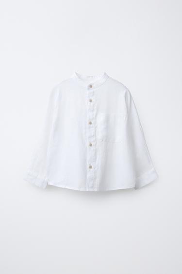 100% LINEN SHIRT - Ecru by Zara