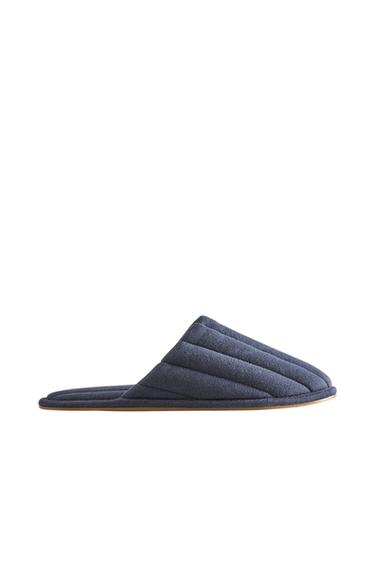QUILTED SLIPPERS - Navy Blue by Zara