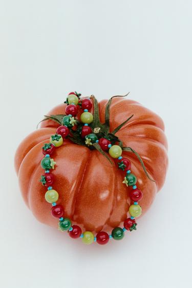 TOMATO BEAD NECKLACE - Red by Zara