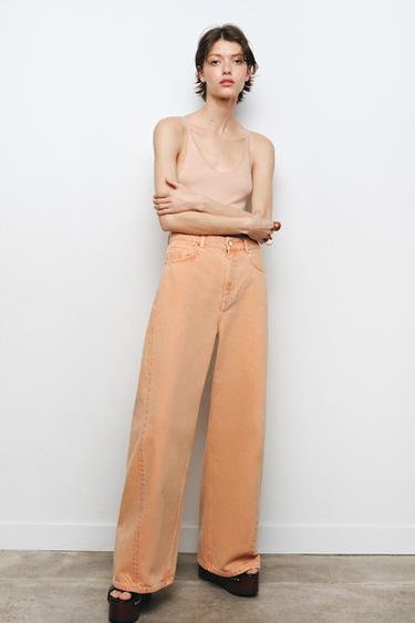 ZW COLLECTION WIDE-LEG HIGH-WAIST JEANS - Orange by Zara - Image 0