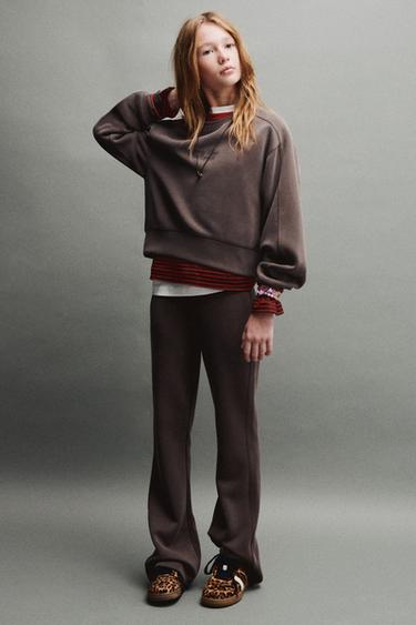 SPORTY FLARE TROUSERS - Brown by Zara
