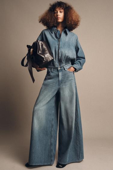 ZW COLLECTION HIGH-WAIST BAGGY JEANS - Blue by Zara