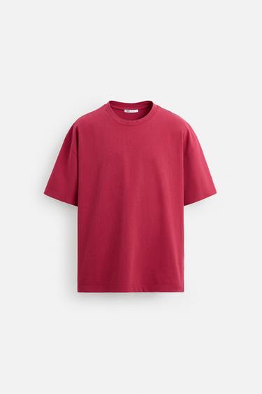BASIC HEAVYWEIGHT T-SHIRT - Raspberry by Zara